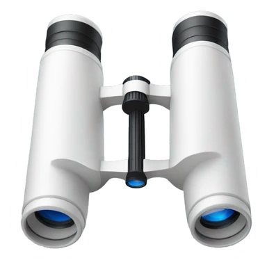 white binoculars with blue lenses sticker