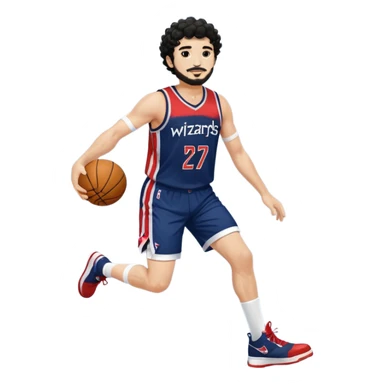 Curly hair short facial hair Washington Wizards Jersey white socks cover up the ankle legs and knees a right arm sleeve on your right arm sticker