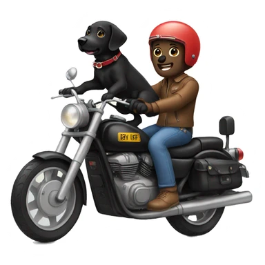 black lab riding motorbike sticker