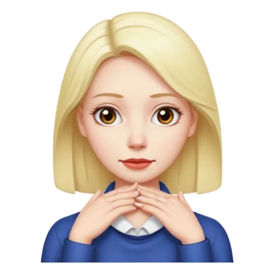 woman with hands on around her neck rolling eyes sticker