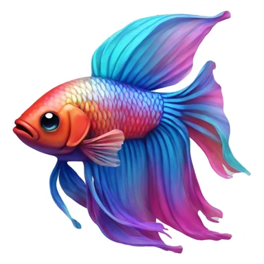 Colorful beta fish sticker