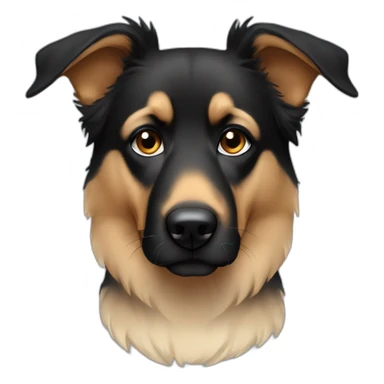 Black and fawn dog Shepherd sad tear sticker
