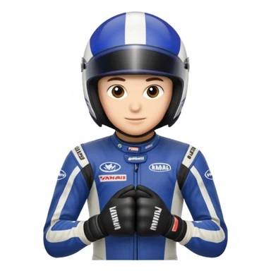 yamaha motorcycle racer with full face helmet sticker