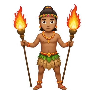 hawaiian fire dancer sticker