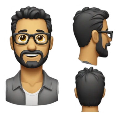 Chico rapado con barba y con gafas sticker