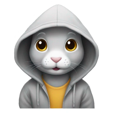 rabbit wearing a hoodie  sticker