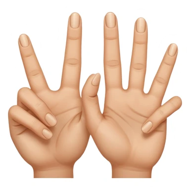 Fais-moi demain coller les unes à côté des autres. La première main gauche le pouce, l’index, majeur sont levé alors que l’annulaire et auriculaire sont repliés. Reproduit la même chose pour la main droite. sticker