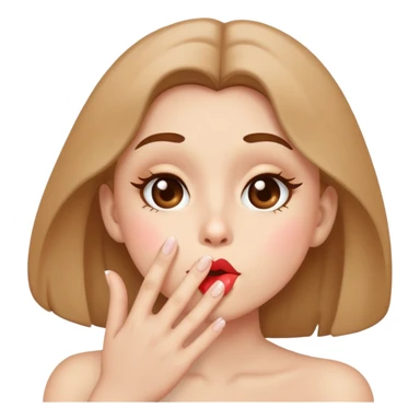 Pale Brown face blowing a kiss sticker