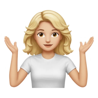 Not guilty hands up smirk girl wavy blonde haie sticker