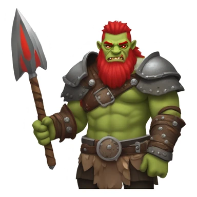 armored orc berserker with red beard & mohican sticker