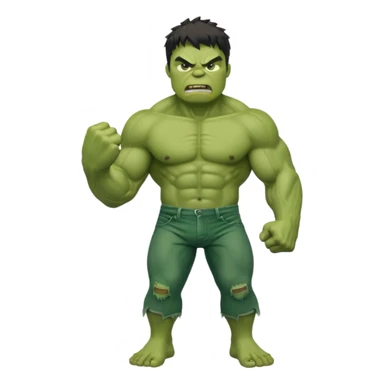 Angry hulk with big fist only till chest sticker