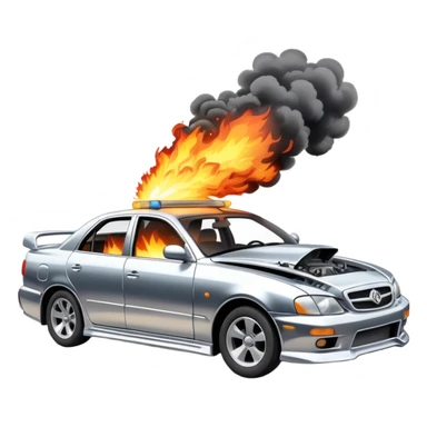 sorayama mclaren car crash fire and smoke explodsion  sticker