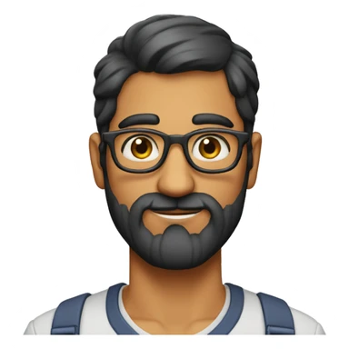 tall lanky nerdy indian dude with a barely existing beard sticker