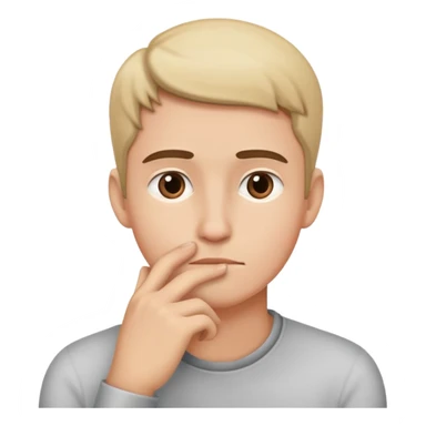 thoughtful person with hand on chin sticker