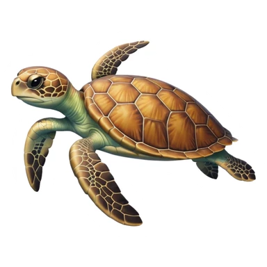 White Pastel sea turtle sticker