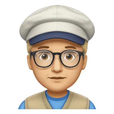 SEÑOR BLANCO CON GAFAS Y GORRA sticker