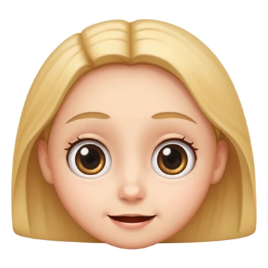 Cute smiling face with big concerned eyes  sticker