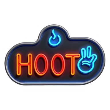  neon sign with the word hot sticker