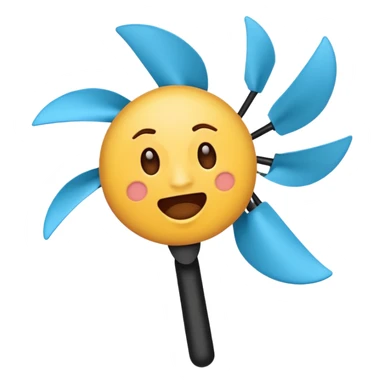 Create a shit emoji being thrown from a fan, like "shit in the fan" expression sticker