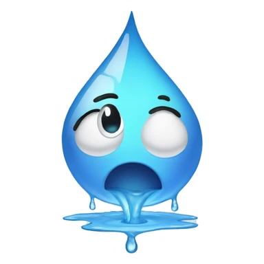 a water droplet wiping away sweat with his hand  sticker