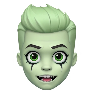 Pale white skin, Frankie stein monster high doll boy with 5-o-clock shadow , pale white-green skin, face stiches , tongue out sticker