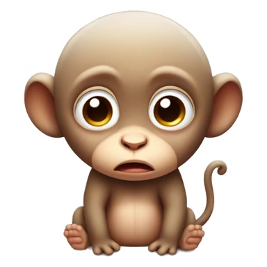 cute baby monkey crying sad face  sticker