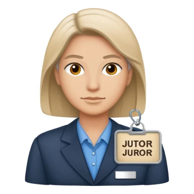 civilian juror with nametag sticker