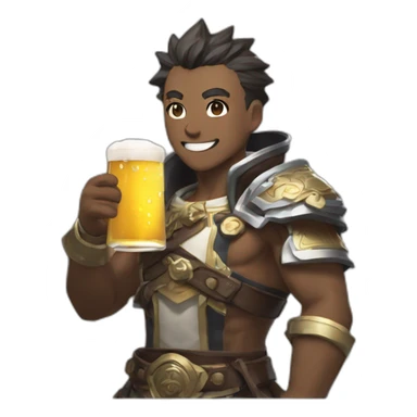 genshin impact paimon with beer sticker