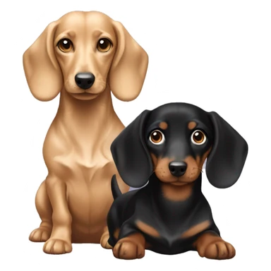 tan and black daschund with blonde curly haired blue eyes girl sticker