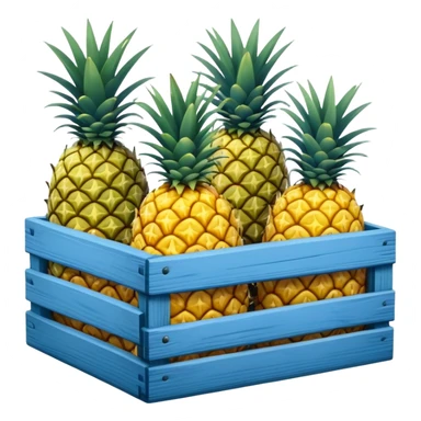 pineapples in a blue crate sticker