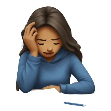 a girl stressed during exam sticker