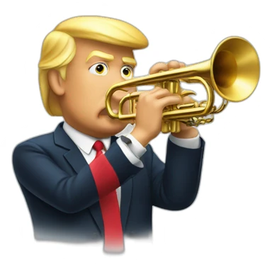 trump playing trumpet sticker