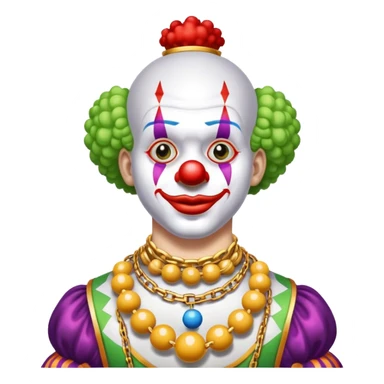 clown with golden chain on the neck playing ball full height sticker