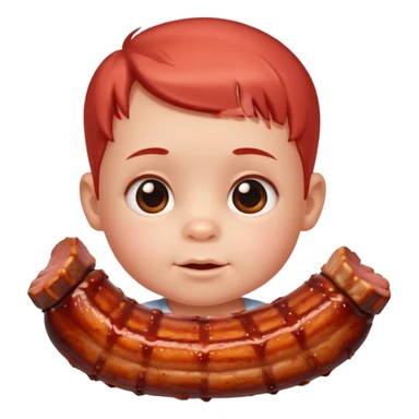 Head as a baby and body as bbq ribs sticker