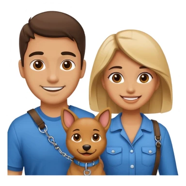 Girlfriend with boyfriend on leash  sticker