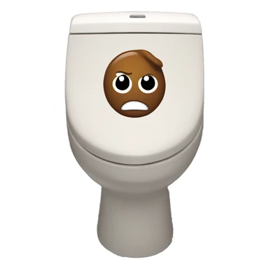 Poop emoji on toilet sticker