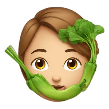 Une femme vegan qui mange des légmes sticker