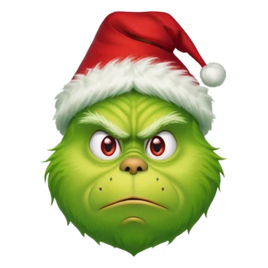 grinch with christmas hat sticker