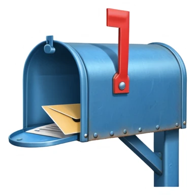 empty open blue mailbox sticker