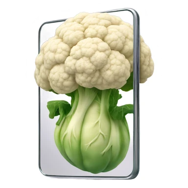 cauliflower looks into the mirror with big eyes sticker