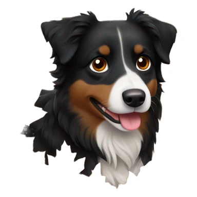 Small black australian shepherd dog in autumn leaves sticker