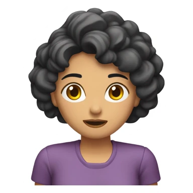 creo emojis de una chica morena con rulos durmiendo  sticker