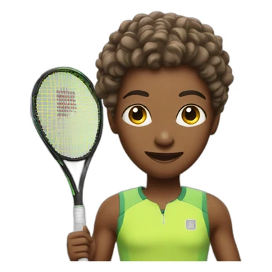 Tennis player with sparkle eyes sticker