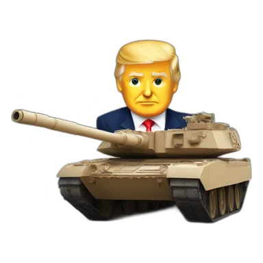 Trump sur un tanks sticker