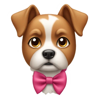 Dog wearing bows sticker