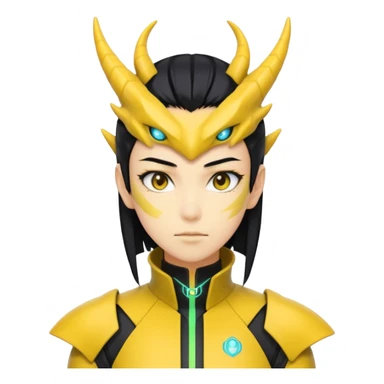 Anime Dragon HumanAndroid Yellow They/Them sticker