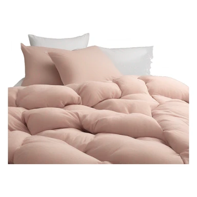 Dusty pink comforter and white pillows on bed sticker