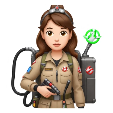 ghostbusters female long hair sticker