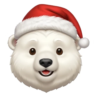 polar bear with christmas hat on sticker