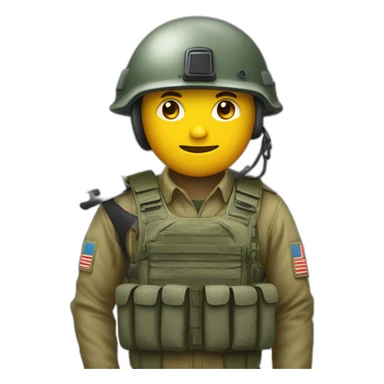 Un pousin avec un casque militaire et un couteau sticker